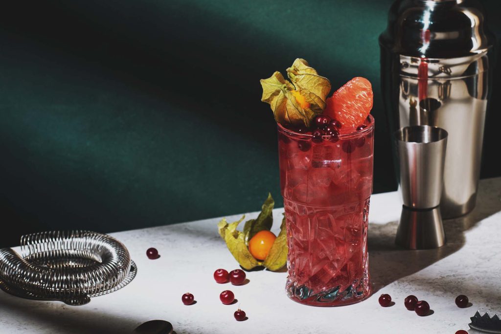 Cóctel de vodka y arándanos